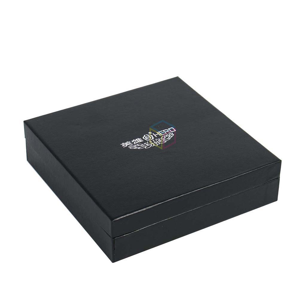 Customized Luxury Gold Foil Logo 2 Piece Rigid Paper Cardboard Steel Flask Water Bottle Packaging with Paper Tray Insert