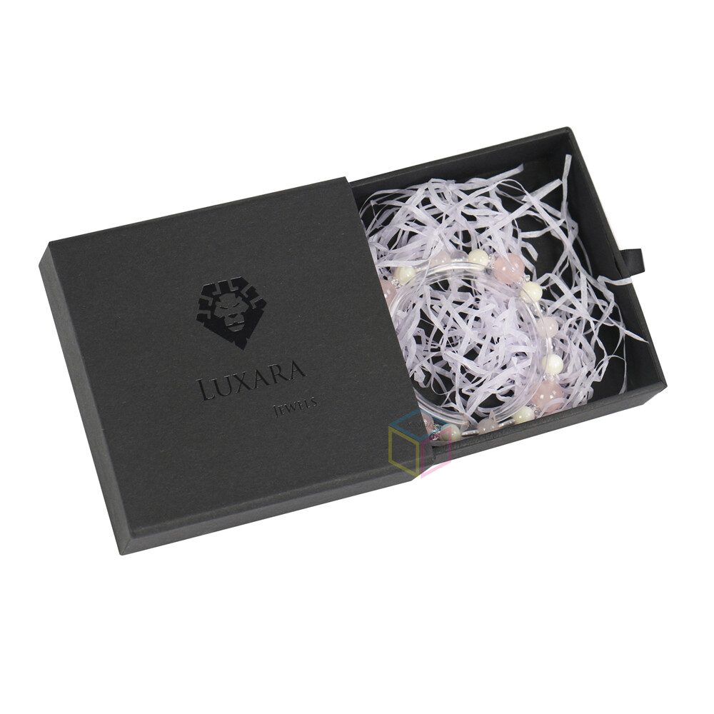 Manufacturer Custom White Rigid Paper Drawer Box Jewelry Sliding Box with Pouch