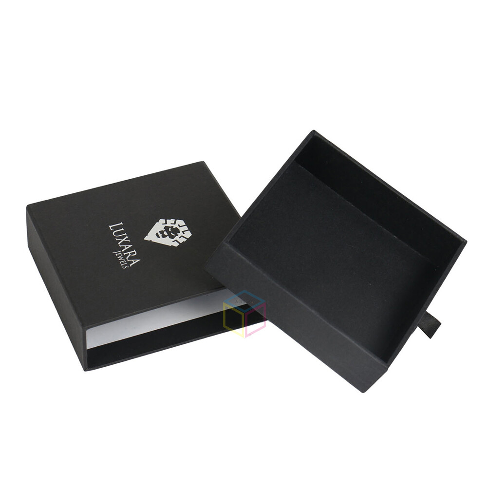 Luxury Personalised Sliding Drawer Jewellery Box With Ribbon Slide Out Earring Necklace Jewelry Rigid Cardboard