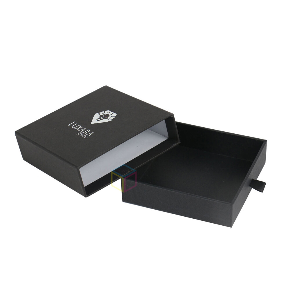 Luxury Personalised Sliding Drawer Jewellery Box With Ribbon Slide Out Earring Necklace Jewelry Rigid Cardboard