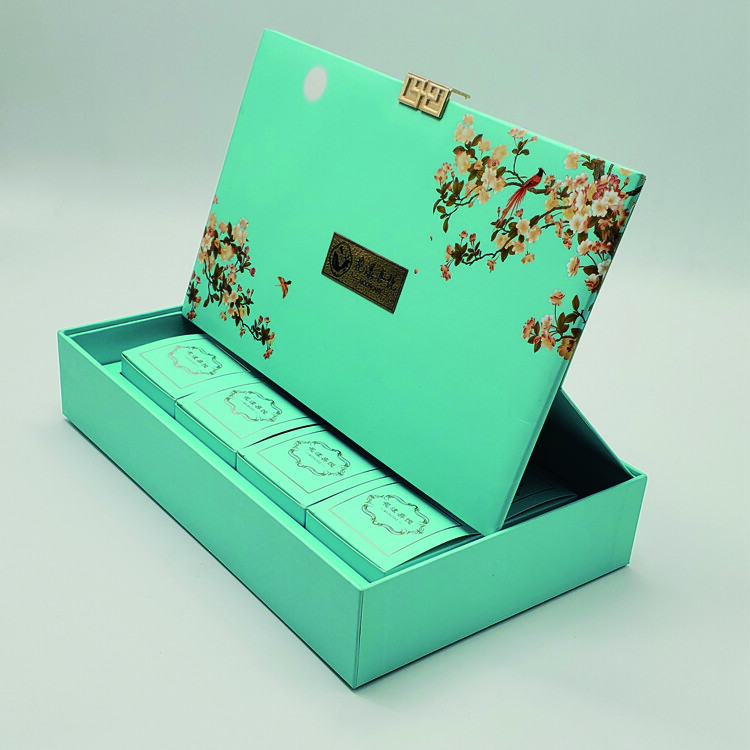 Promo Uptodate Custom Logo Printing Green Tea Gift Packaging Rigid Cardboard Magnetic Closure Paper Gift Box