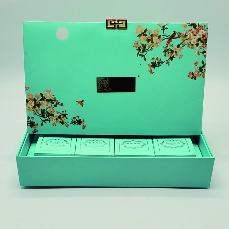 Promo Uptodate Custom Logo Printing Green Tea Gift Packaging Rigid Cardboard Magnetic Closure Paper Gift Box