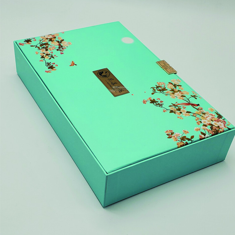 Promo Uptodate Custom Logo Printing Green Tea Gift Packaging Rigid Cardboard Magnetic Closure Paper Gift Box