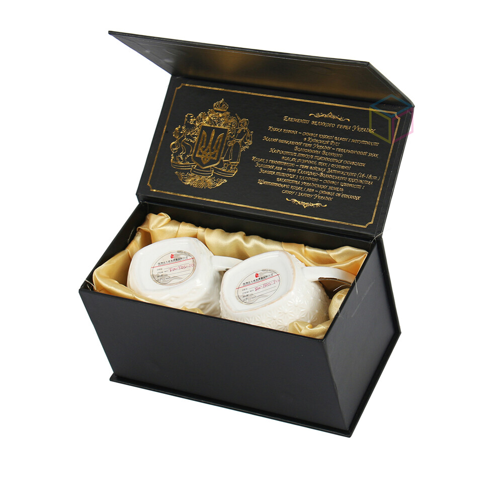 Gold Stamping soft touch purple lid and base paper box with neck for birds nest, Luxury gourmet food gift boxes with silk