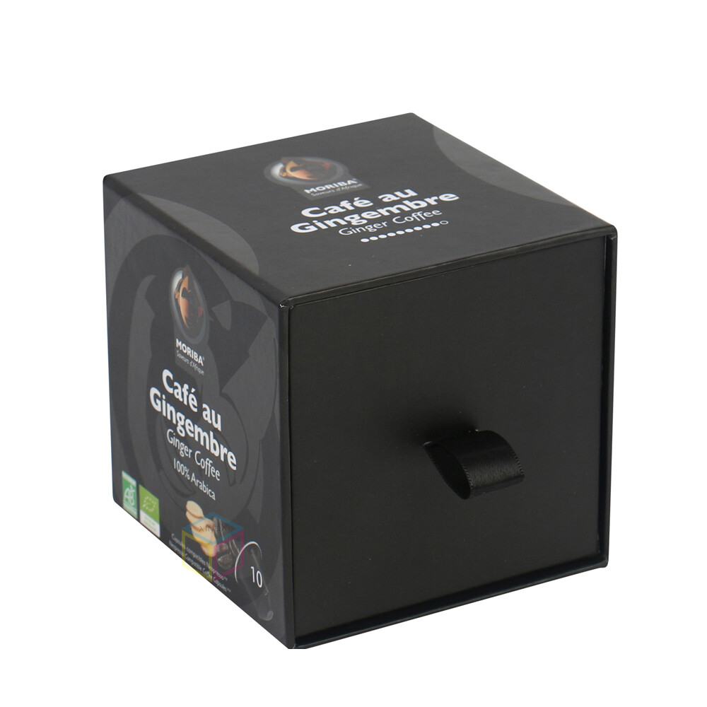 Custom Textured Paper Drawer Sliding Box Luxury Necklace Gift Box Gift Card Box with velvet lining insert