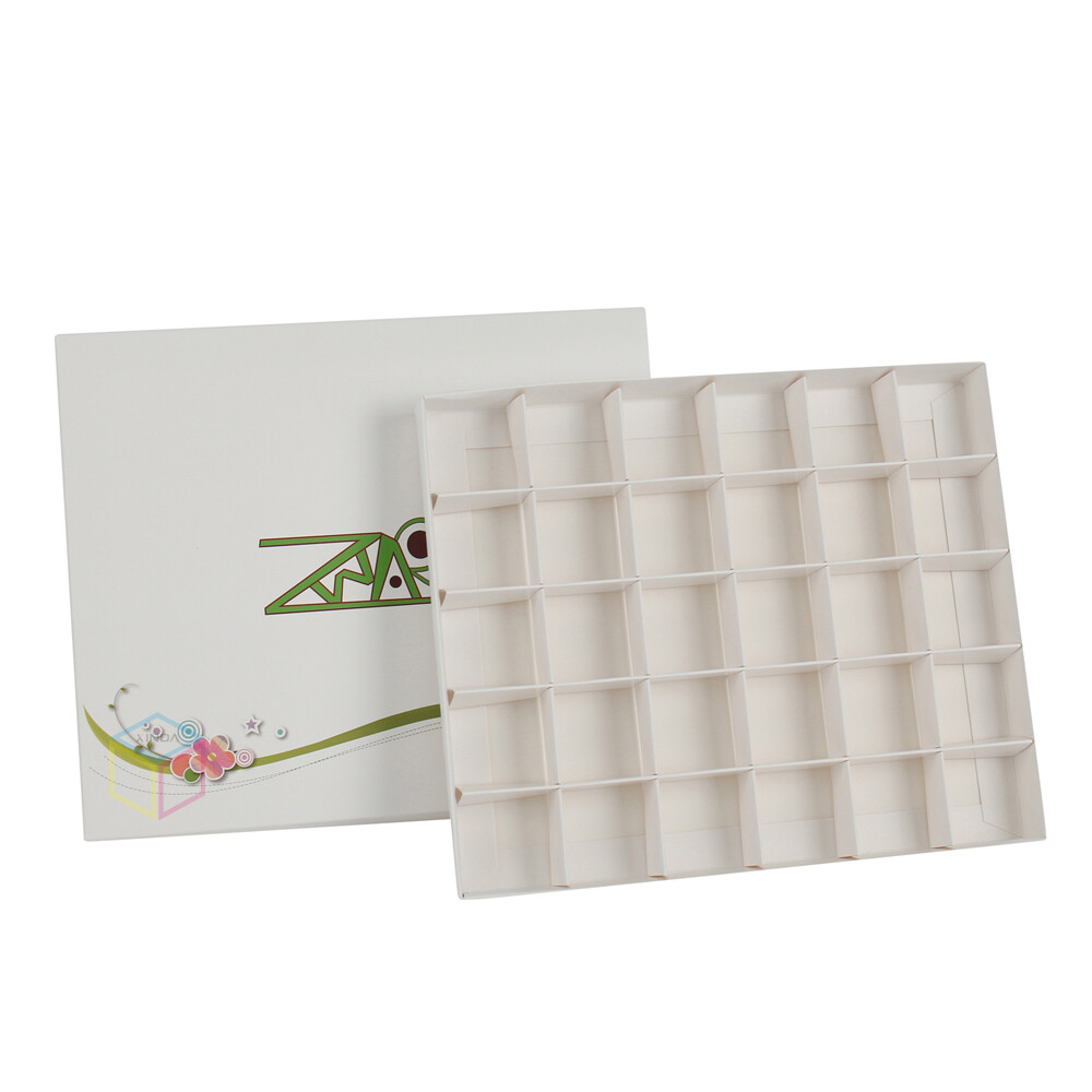 China factory wholesale gold foil stamping logo cardboard paper gift packaging box for Chocolate with separators