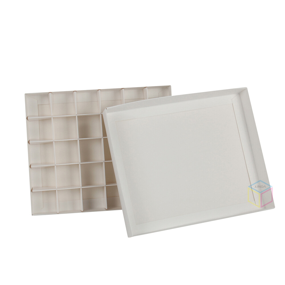 China factory wholesale gold foil stamping logo cardboard paper gift packaging box for Chocolate with separators