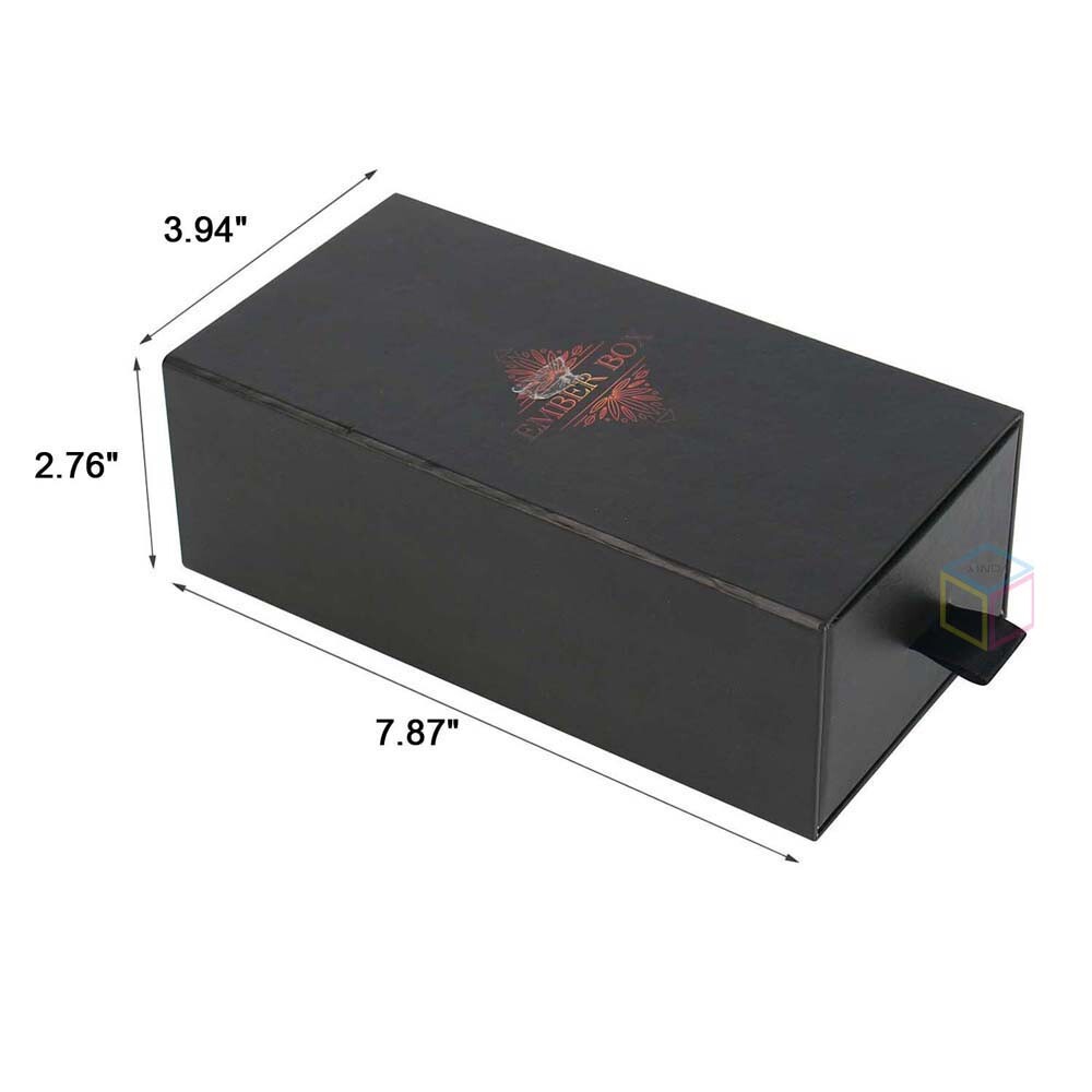 Wholesale Custom Packaging Elegant Black Small Cosmetic Box Drawer Paper Gift Box for Skincare Packaging