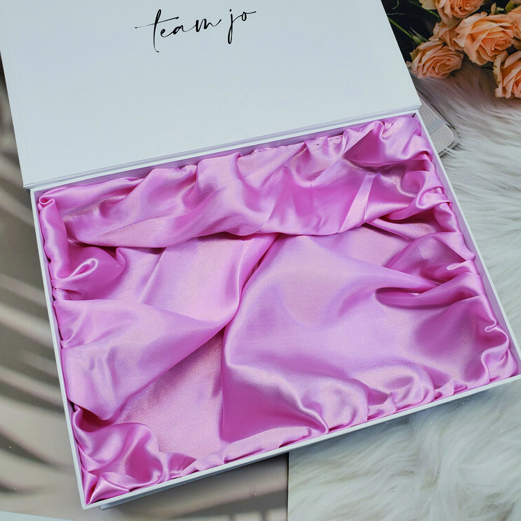 Black Super Quality Custom Two Piece Paper Gift Lingerie Clothing Packaging Lid and Base Paper Box with Satin