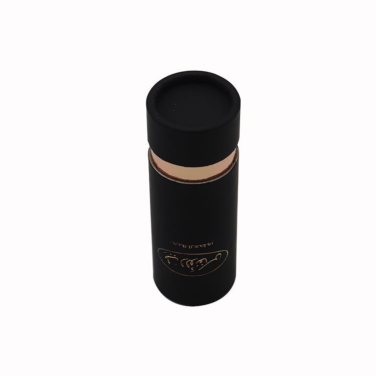 Luxury Gold Foil Round Cylinder Paper Skincare Essential Oil Cosmetic 50ml Perfume Bottle Packaging Paper Tube with EVA Insert