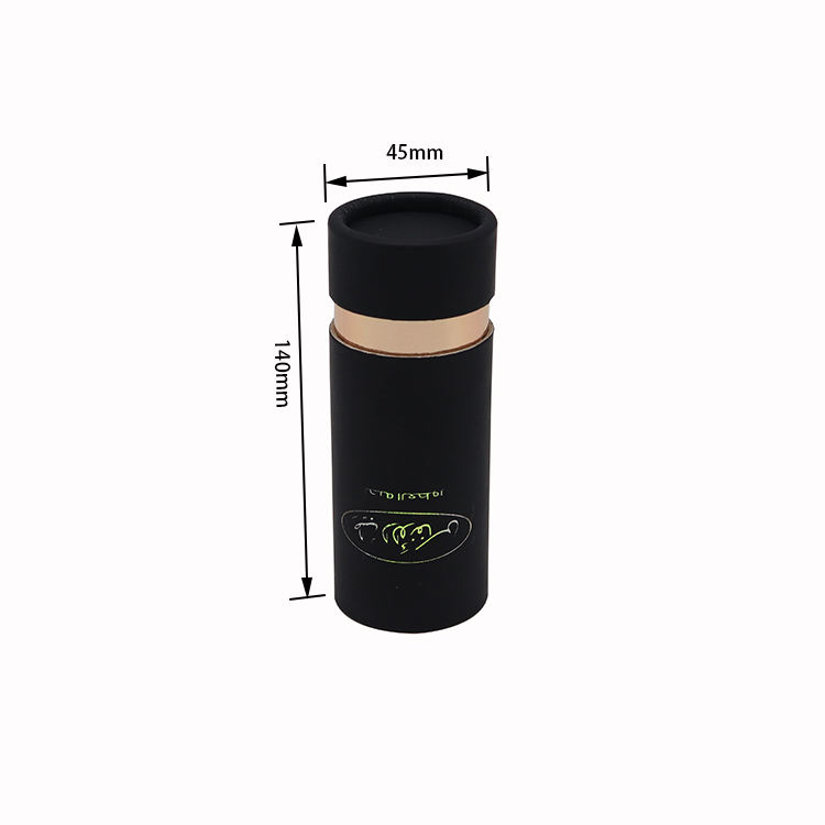 Luxury Gold Foil Round Cylinder Paper Skincare Essential Oil Cosmetic 50ml Perfume Bottle Packaging Paper Tube with EVA Insert