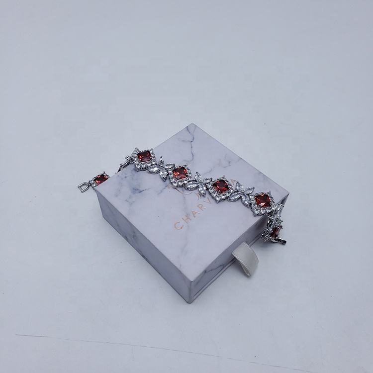 Customized Pulling Out Drawer Jewelry Box Cardboard Paper Packaging Gift Box with Pouch Bag