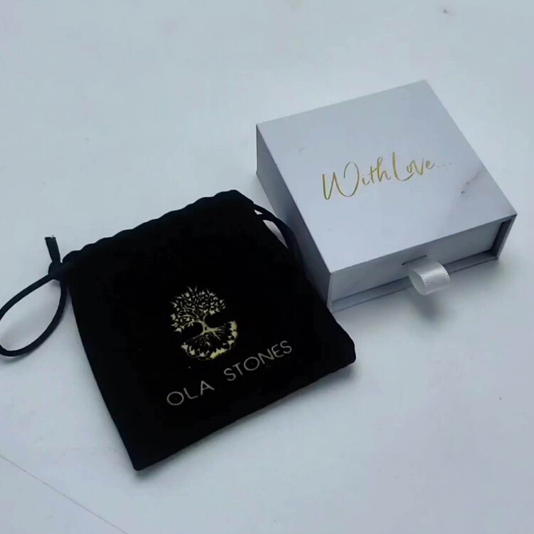 Customized Pulling Out Drawer Jewelry Box Cardboard Paper Packaging Gift Box with Pouch Bag