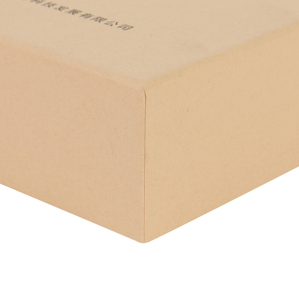 Custom Natural Brown Kraft Paper Lid and Base Gift Box with Black Insert for Watch or Necklace Jewelry
