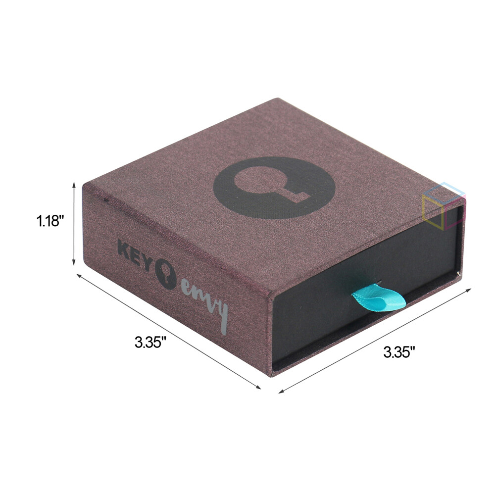Custom Logo Cardboard Paper Drawer Box Folding Sliding Drawer Box Packaging With Ribbon and Insert