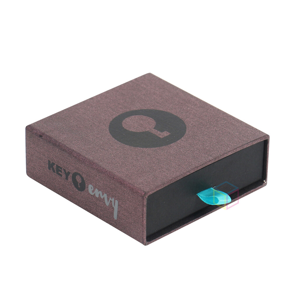 Custom Logo Cardboard Paper Drawer Box Folding Sliding Drawer Box Packaging With Ribbon and Insert