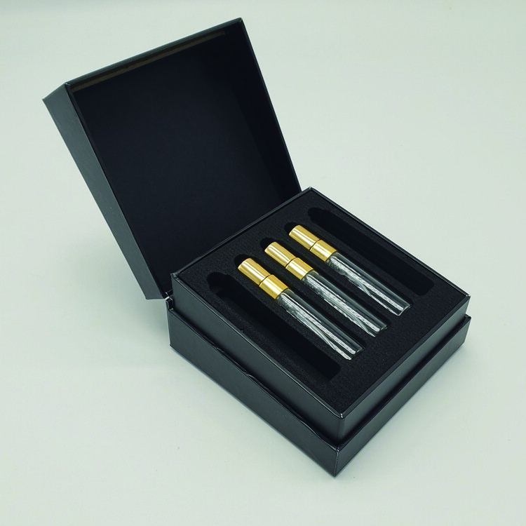 Custom Logo Cardboard Rollerball Pocket Roll on Fragrance Perfume Sample Tube Bottle Packaging Box for 10ml Oils Roll on Bottle