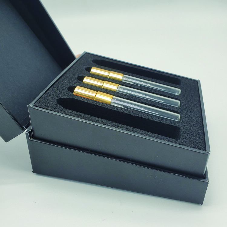 Custom Logo Cardboard Rollerball Pocket Roll on Fragrance Perfume Sample Tube Bottle Packaging Box for 10ml Oils Roll on Bottle