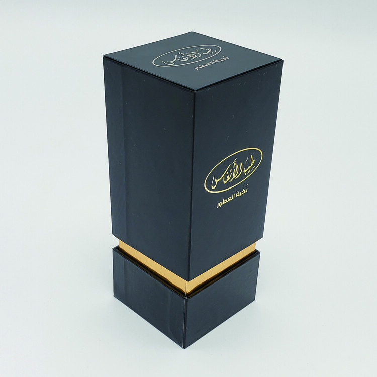 Custom Logo Perfume Box Paper Gold Foil Essential Oil Luxury Perfume Present Packaging Box Square Drawer Gift Box