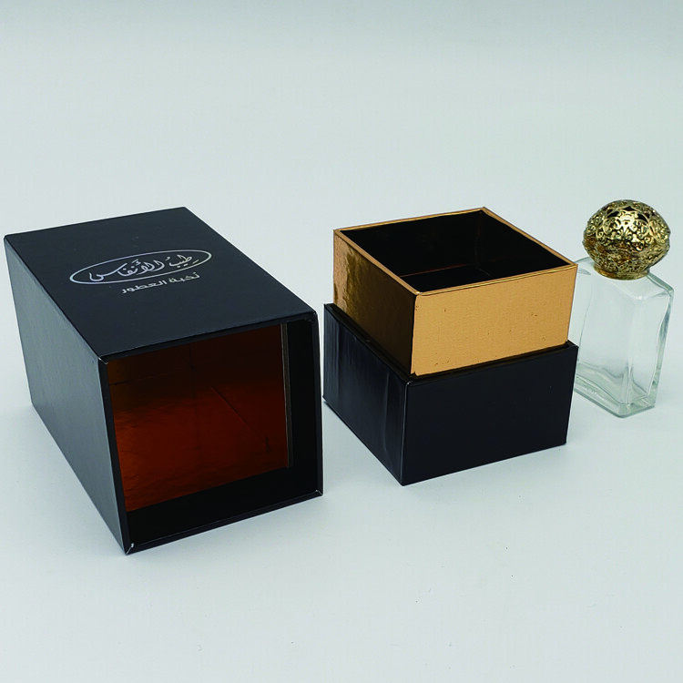 Custom Logo Perfume Box Paper Gold Foil Essential Oil Luxury Perfume Present Packaging Box Square Drawer Gift Box
