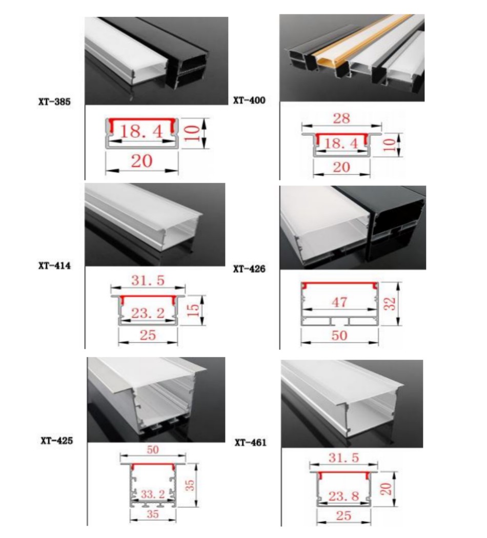 custom aluminum profile sizes
