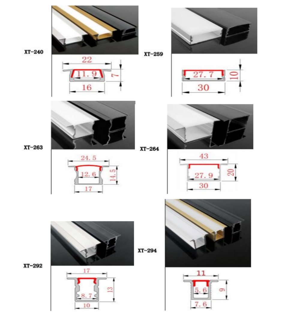 custom aluminum profile sizes