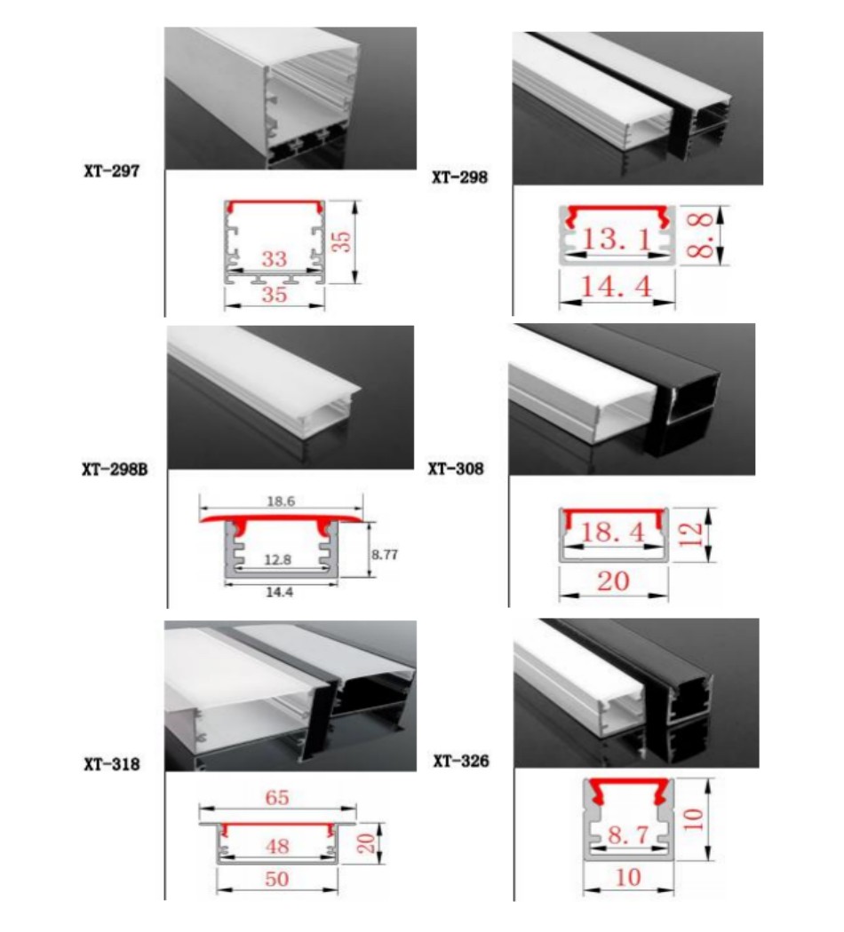 custom aluminum profile sizes