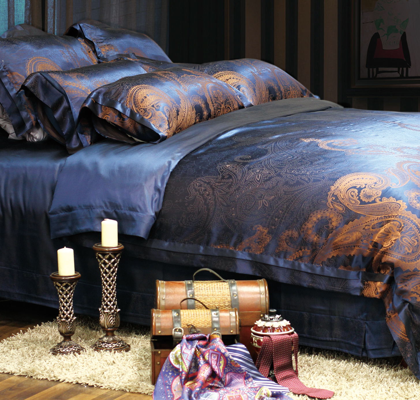 Silk jacquard bedding