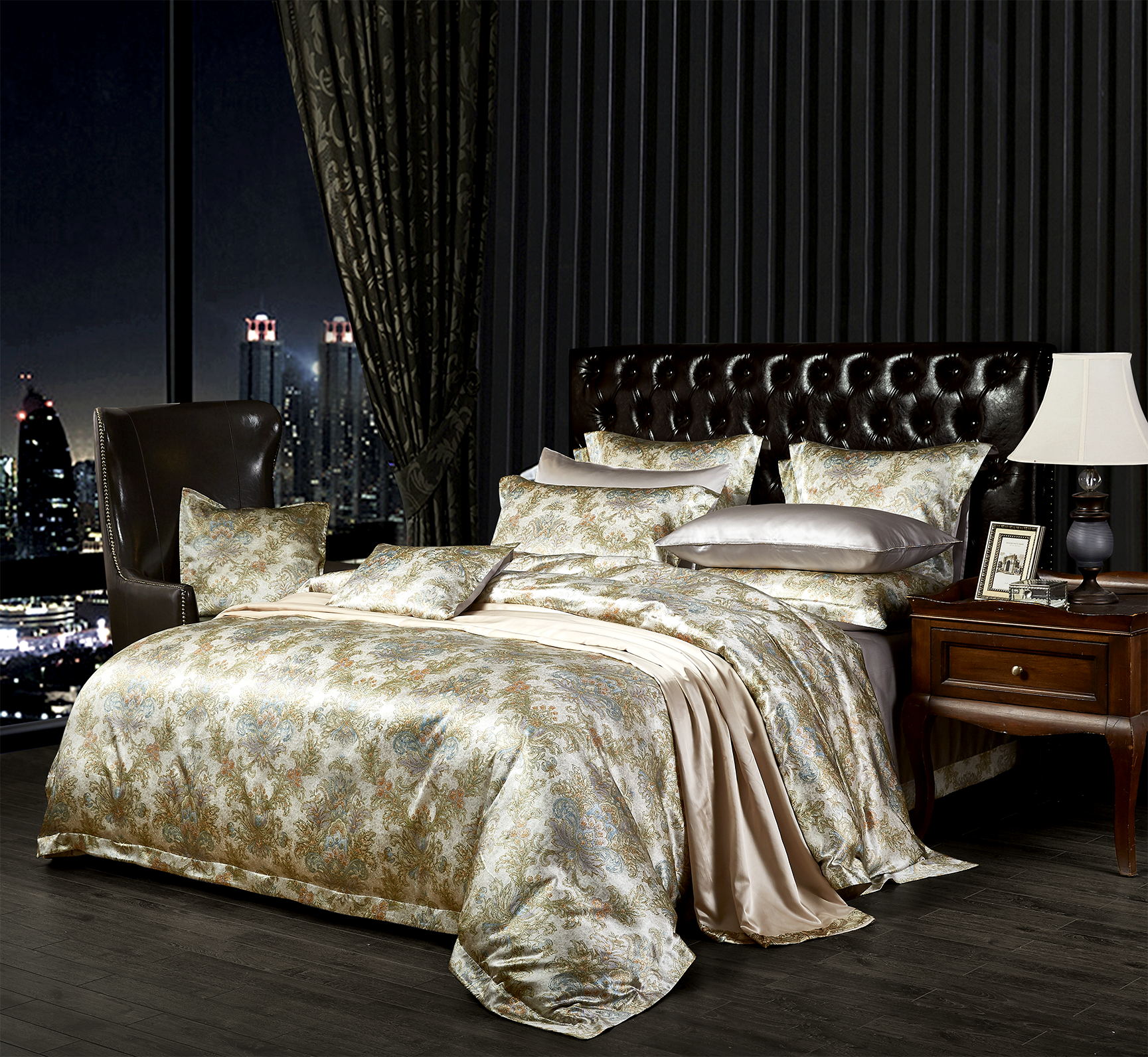 Silk printed bedding
