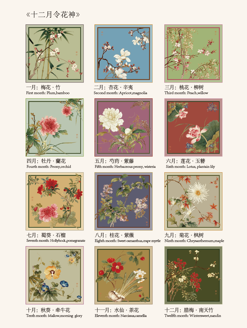 Twelve months of flowers