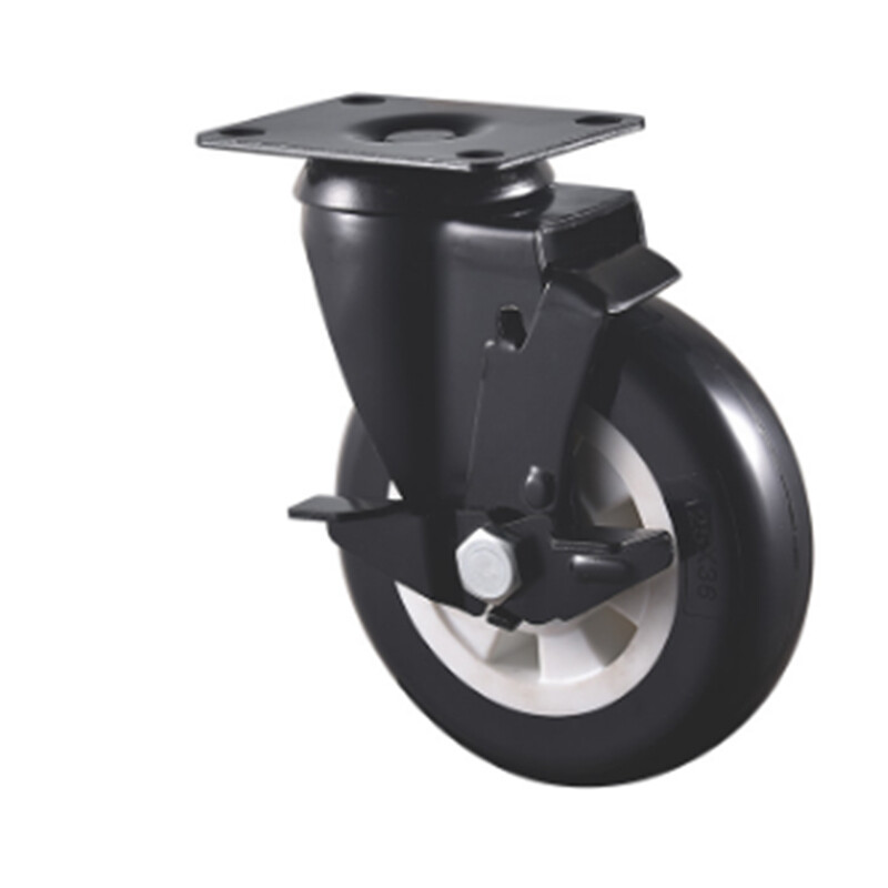  Factory Directly Supply 3Inch to 5Inch PU and PP Black Medium duty caster