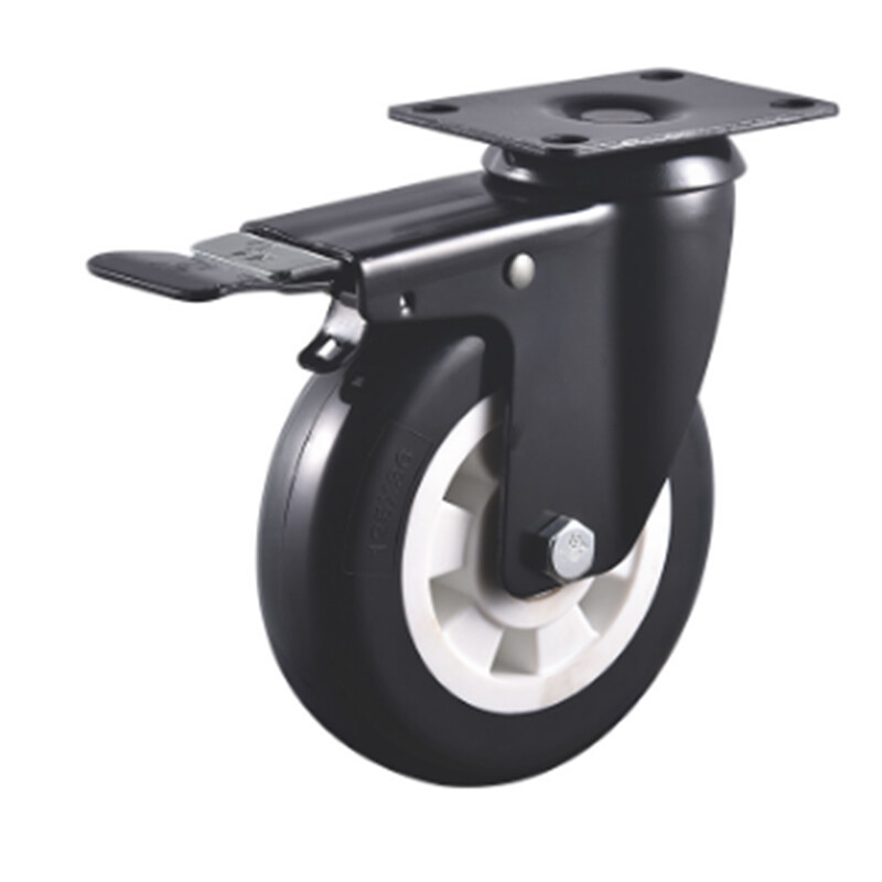  Factory Directly Supply 3Inch to 5Inch PU and PP Black Medium duty caster