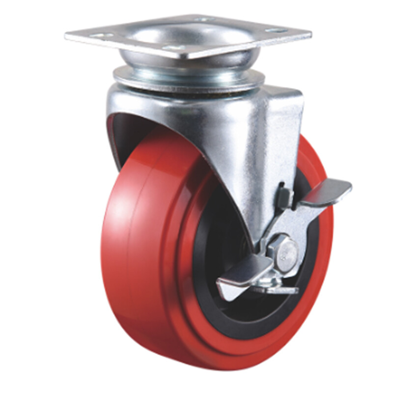 5in diameter 125mm PU and Core PP stainless steel wheels Tool Cabinet