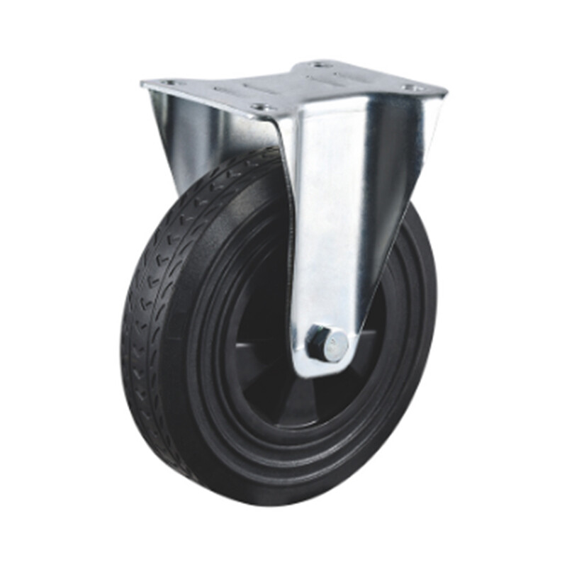 caster manufacturer 8in trash container Rubber and Core PP swivel and fixed plate waste bin caster
