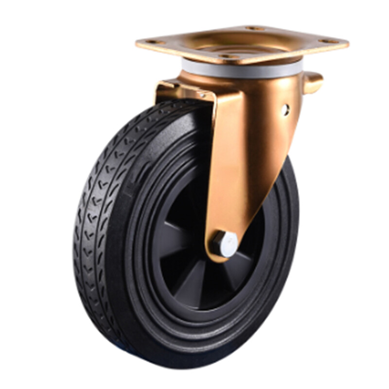 caster manufacturer 8in trash container Rubber and Core PP swivel and fixed plate waste bin caster caster manufacturer 8in trash container Rubber and Core PP swivel and fixed plate waste bin caster