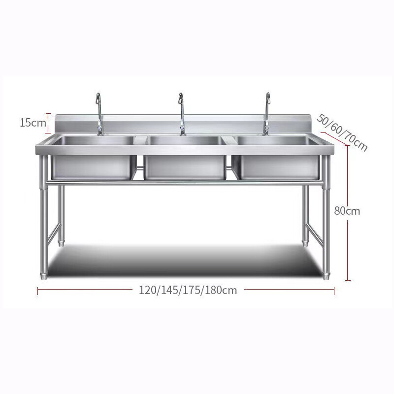 Commercial stainless steel kitchen sink with faucet Single Sink CBSK-TS-715