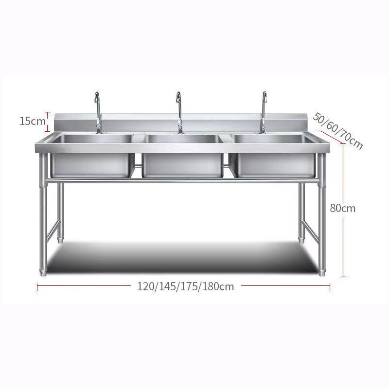 Commercial stainless steel kitchen sink with faucet Single Sink CBSK-TS-715