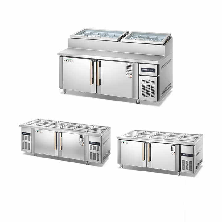 Commercial condiment salad bar sandwich prep table with refrigerator Direct cooling RCDF-B18
