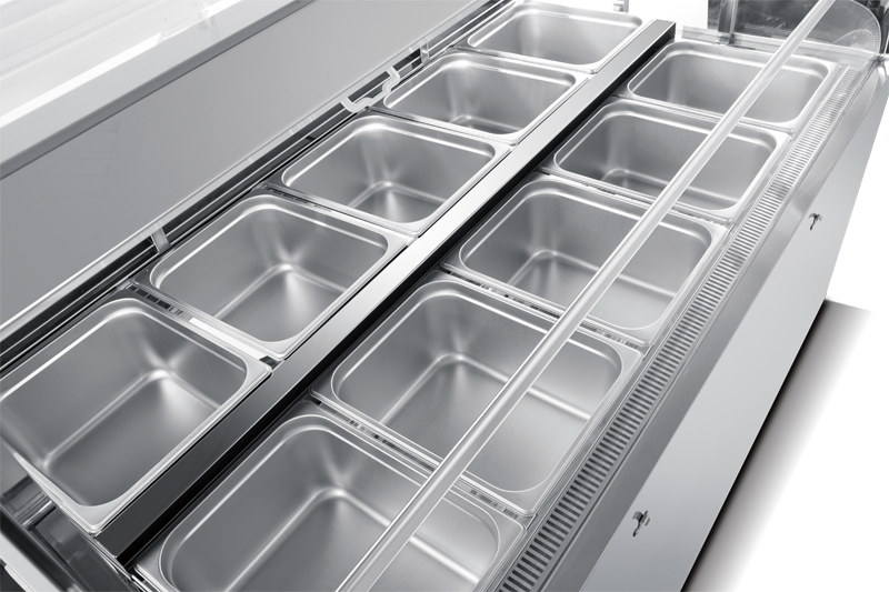 Commercial condiment salad bar sandwich prep table with refrigerator Direct cooling RCDF-B18