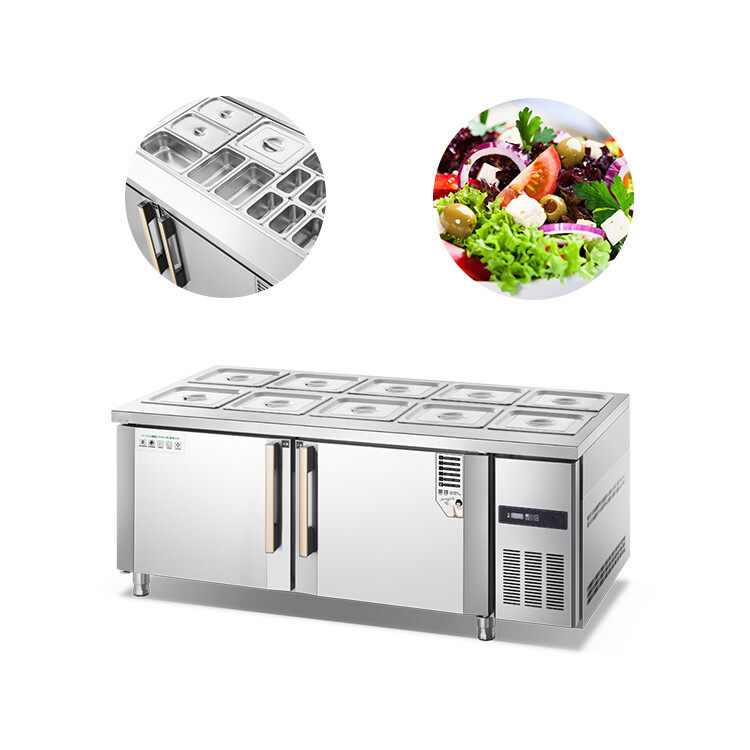 Commercial condiment salad bar sandwich prep table with refrigerator Air cooling RCAF-B15