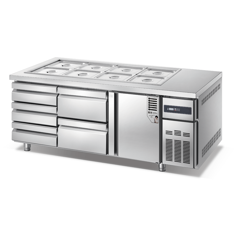 Commercial condiment salad bar sandwich prep table with refrigerator Direct cooling RCDF-B15