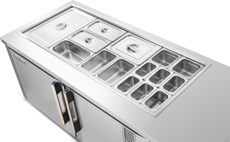 Commercial condiment salad bar sandwich prep table with refrigerator Direct cooling RCDF-B15