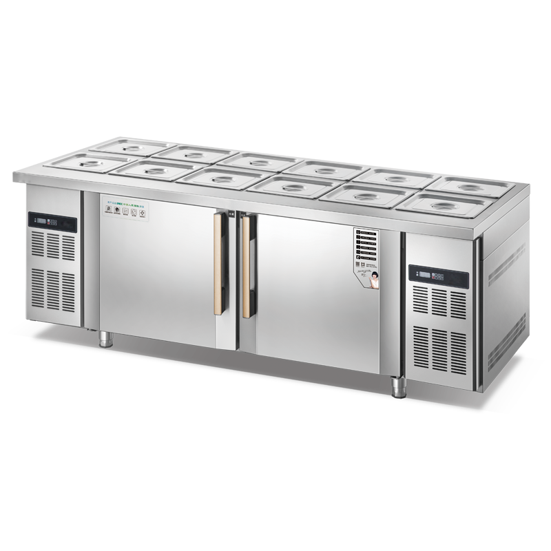 Commercial condiment salad bar sandwich prep table with refrigerator Air cooling RCAF-B12