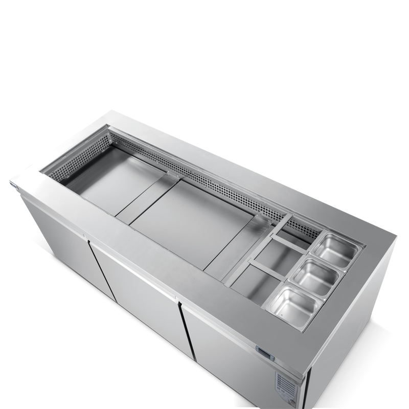Commercial condiment salad bar sandwich prep table with refrigerator Direct cooling RCDF-B12