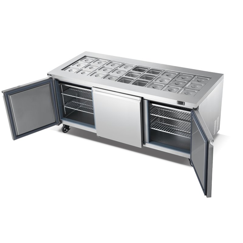 Commercial condiment salad bar sandwich prep table with refrigerator Air cooling RCAF-B18