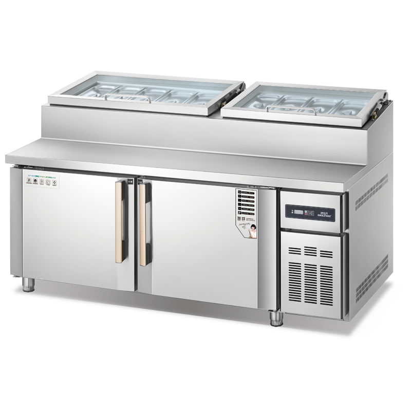 Commercial condiment salad bar sandwich prep table with refrigerator Direct cooling RCDF-B12