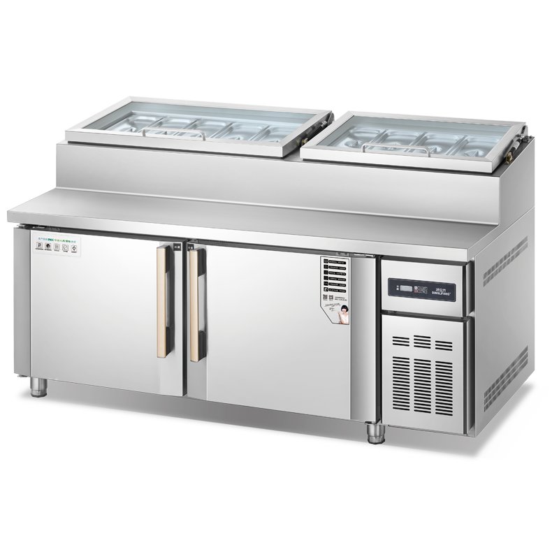 Commercial condiment salad bar sandwich prep table with refrigerator Direct cooling RCDF-B12