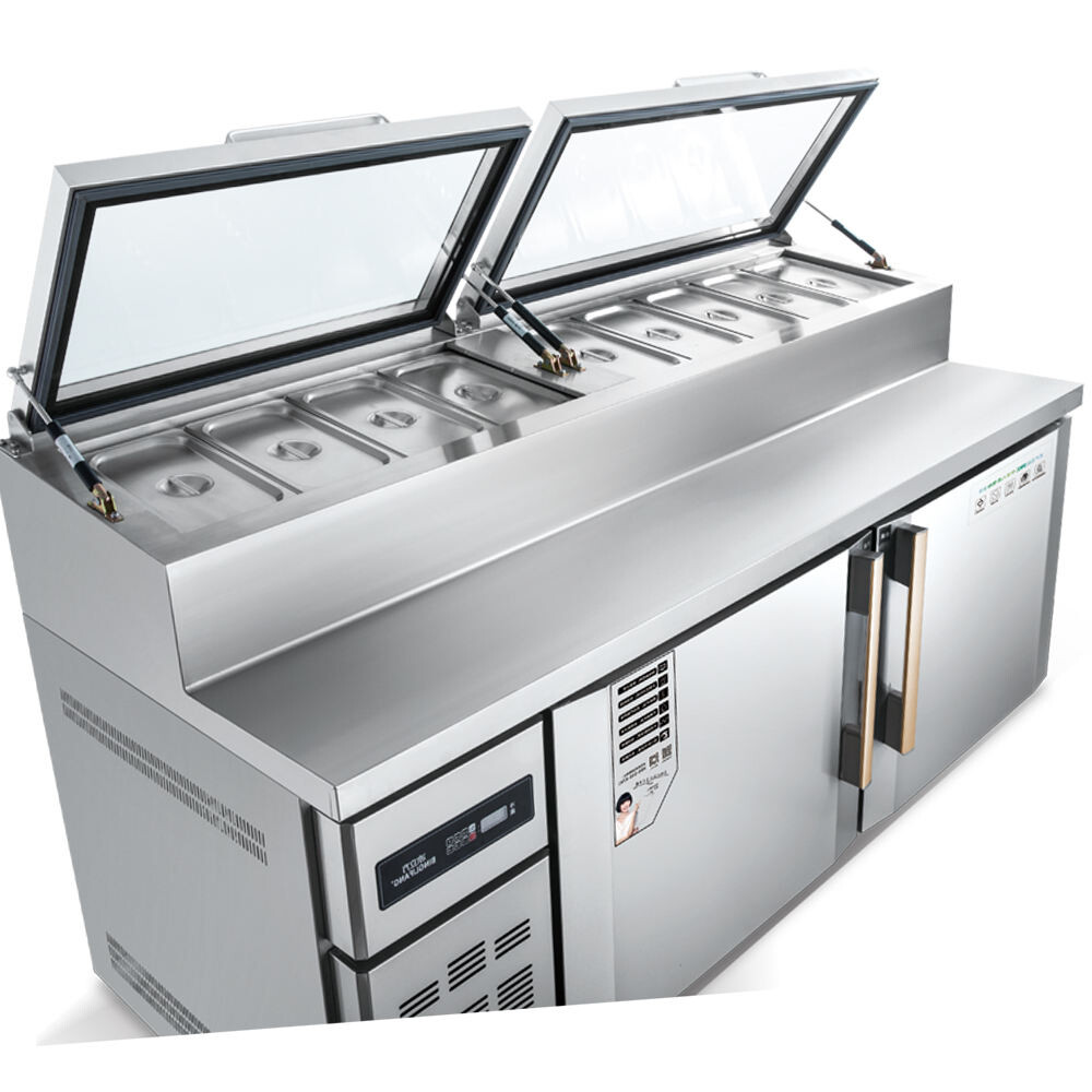 Commercial condiment salad bar sandwich prep table with refrigerator Direct cooling RCDF-B12