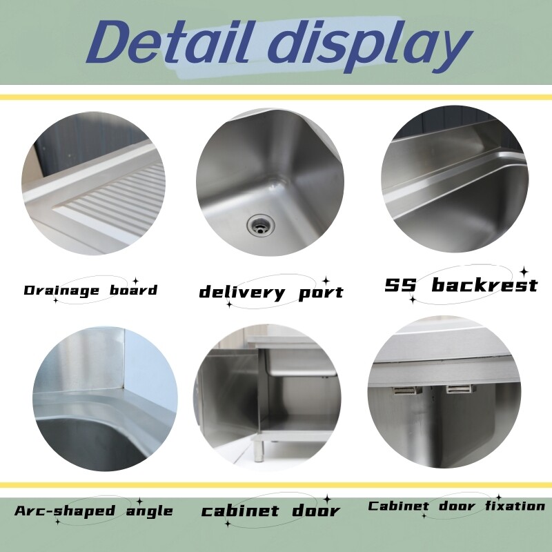 Commercial stainless steel kitchen sink with faucet Single Sink CBSK-66