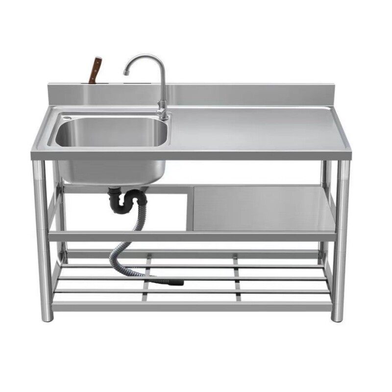 Commercial stainless steel kitchen sink with Drainage platform Single Sink CBSK-DP-615